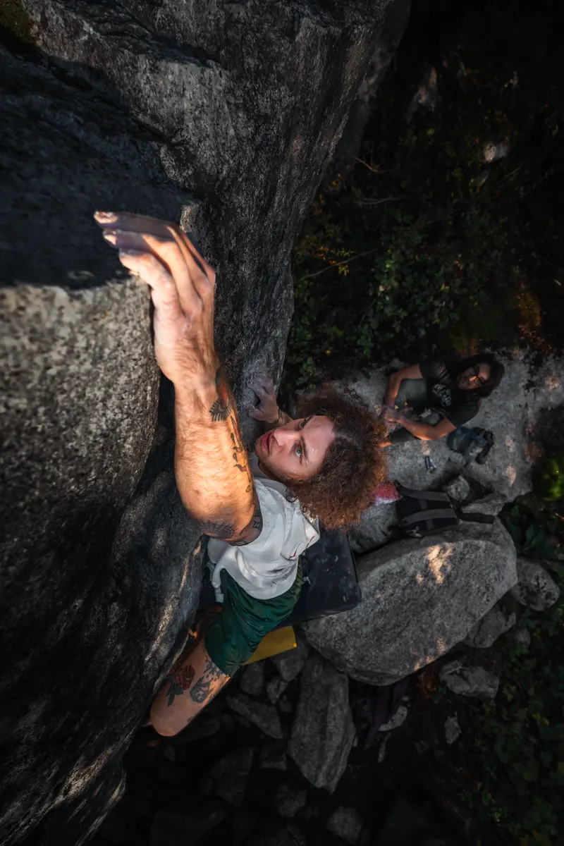 Overview of southern and northern climbing zones in the Squamish study area